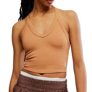 Free People tan Halter Crop Top